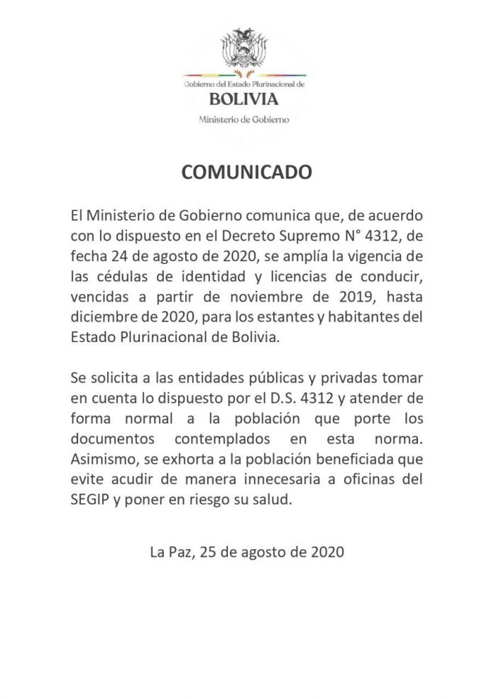 cedulas-identidad-licencias-conducir-vencidas-estan-vigentes-hasta-diciembre-2020