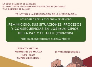 Un estudio revela las circunstancias, procesos y consecuencias de feminicidios ocurridos en La Paz y El Alto, entre 2010 y 2018 un-estudio-revela-las-circunstancias-procesos-y-consecuencias-de-feminicidios