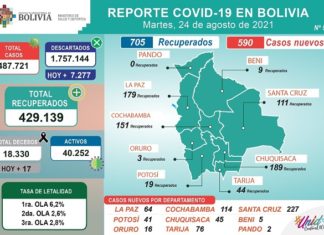Bolivia reporta 590 nuevos casos de COVID-19 y 705 recuperados reporte-covid-bolivia