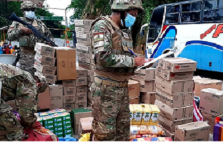 Armada Boliviana comisa 104 cajas con productos de contrabando en Bermejo armada-boliviana-comisa