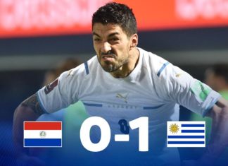 Uruguay venció (0-1) a Paraguay y se mete en zona de clasificación luis-suarez-eliminatorias