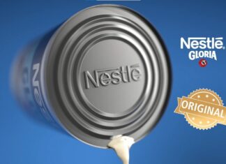 Leche Evaporada Gloria, la original viene con tapa litografiada y sello en la etiqueta leche-nestle-gloria-