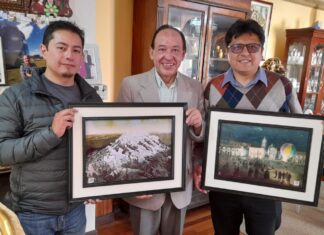 Obras pictóricas adornan casas de tres barrios paceños en muestra itinerante obras-pictoricas-