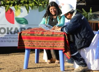 Bolivia inició construcción de la primera planta industrial procesadora de la hoja de coca KOKABOL