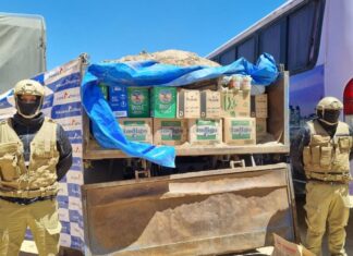 Comisan en Villazón cinco camiones con 110 toneladas de productos comestibles ilegales comiso-aduana-