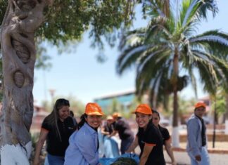 Campaña Ecolimpieza: plazuela del comité cívico en Montero luce remozada ECOLIMPIEZA