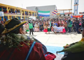Presidente inaugura la Unidad Educativa Chañocahua en el municipio de Achocalla inaugurtacion-educativa